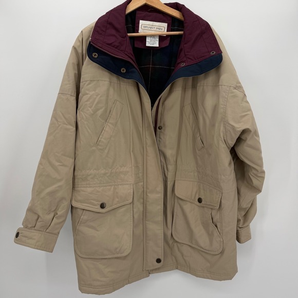 Bryant Park Other - Vintage Bryant Park Tan Plaid Lined Field Jacket Utility Barn Coat Mens 1X
